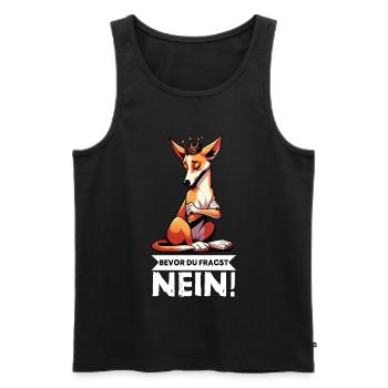 Before you ask No Podenco Podencos Podencos Podencohund - Men's Premium Organic Tank Top - black - Front - Michal (187cm)