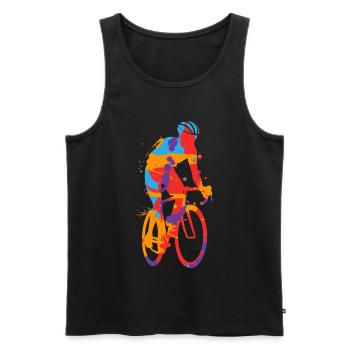 Fahrrad bunt Rennradfahrer Kinder Herren Rennrad - Männer Premium Bio Tank Top - Schwarz - Vorne - Michal (187cm)