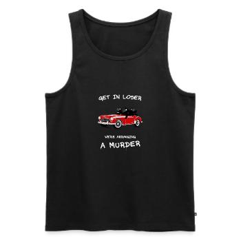Red Convertible Crime Meme Ravens - Men's Premium Organic Tank Top - black - Front - AI Model Male 178 light (178cm)