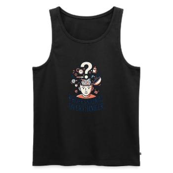 Professional Overthinker - Men's Premium Organic Tank Top - black - Front - AI Model Male 178 light (178cm)