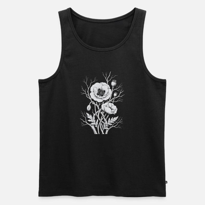 Mohnblumen - Männer Premium Bio Tank Top - Schwarz