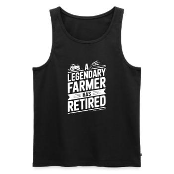 A Legendary Farmer Has Retired - Men's Premium Organic Tank Top - black - Front - Michal (187cm)