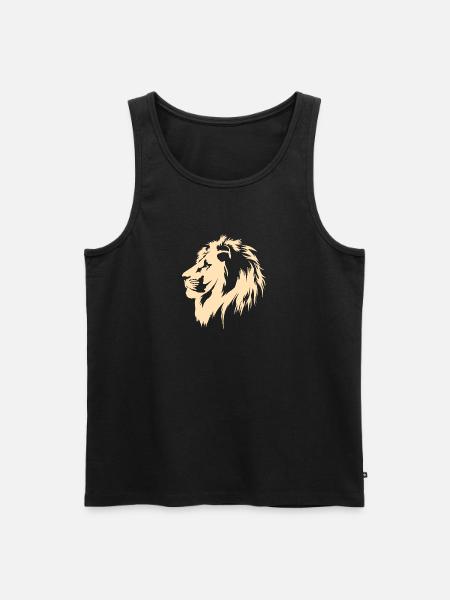 Lion Portrait (sand) - Men's Premium Organic Tank Top - black