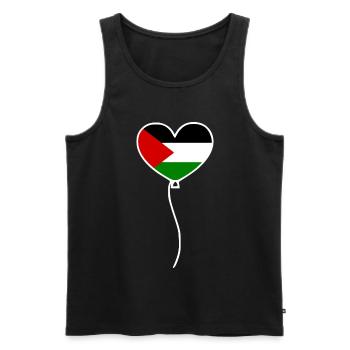 Free palestine - Débardeur bio Premium Homme - noir - Devant - Michal (187cm)