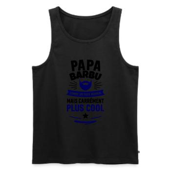 Papa barbu – plus cool qu’un papa normal - Débardeur bio Premium Homme - noir - Devant - Michal (187cm)