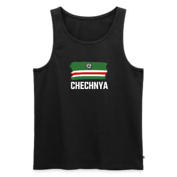 Chechnya Chechen Tschetschenien Tschetschene Flag - Männer Premium Bio Tank Top - Schwarz - Vorne - AI Model Male 178 light (178cm)