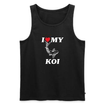 J’adore ma carpe Koi - Débardeur bio Premium Homme - noir - Devant - AI Model Male 178 light (178cm)