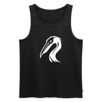 Tropischer Pelikan Wasservogel mit bösen Augen - Männer Premium Bio Tank Top - Schwarz - Vorne - AI Model Male 178 light (178cm)