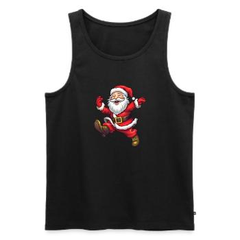 Cute funny Santa Claus with beard - Men's Premium Organic Tank Top - black - Front - AI Model Male 178 light (178cm)