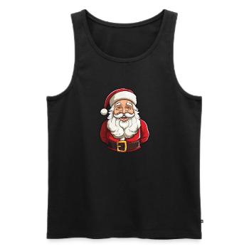 Elegant Santa Claus with beard and hat - Men's Premium Organic Tank Top - black - Front - AI Model Male 178 light (178cm)