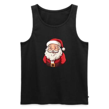 Cute little Santa Claus with beard and hat - Men's Premium Organic Tank Top - black - Front - AI Model Male 178 light (178cm)