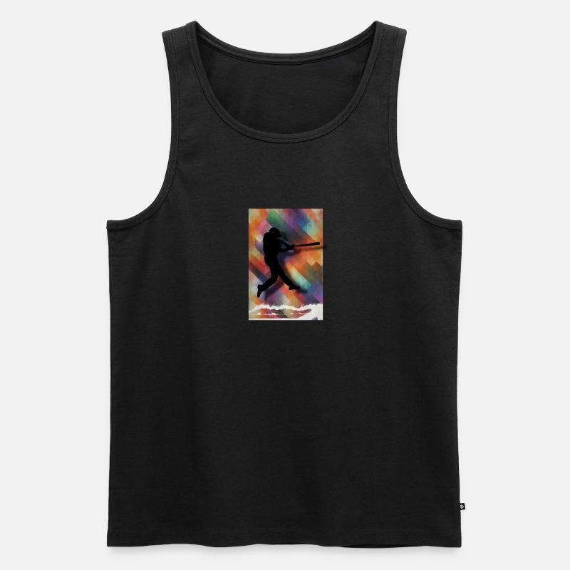 Baseball Baseballspieler bunt | Geschenk - Männer Premium Bio Tank Top - Schwarz