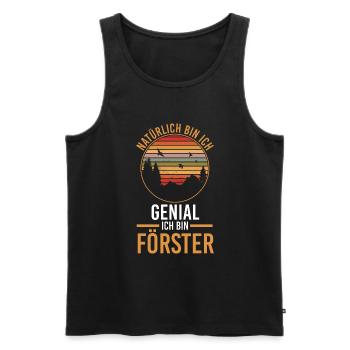 Waldarbeiter Holzfäller Waldarbeit Förster - Männer Premium Bio Tank Top - Schwarz - Vorne - Michal (187cm)
