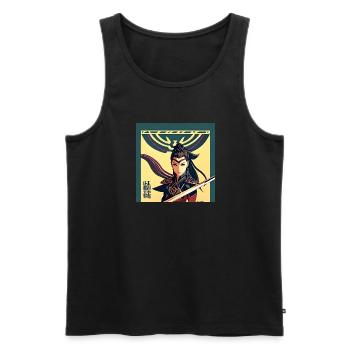 Japanese fighter - Men's Premium Organic Tank Top - black - Front - AI Model Male 178 light (178cm)