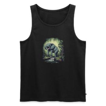 Elephant Africa Asia Animal - Men's Premium Organic Tank Top - black - Front - Michal (187cm)