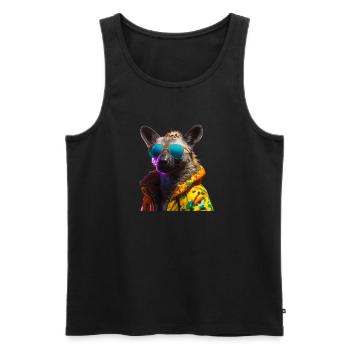 Hyena With Sunglasses Colorful Cool Hyenas Africa - Men's Premium Organic Tank Top - black - Front - Michal (187cm)