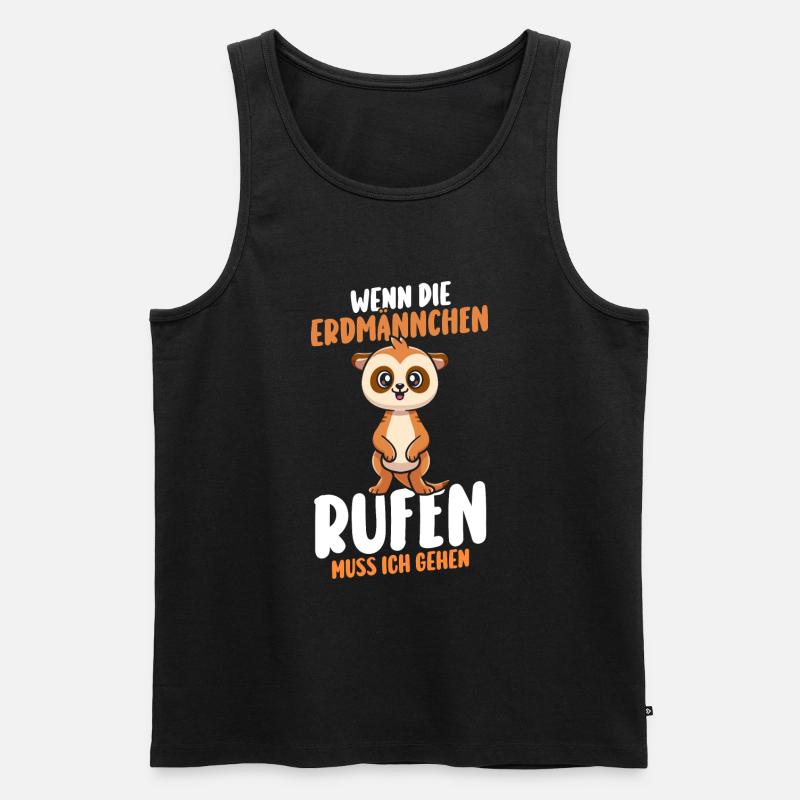 Erdmännchen - Männer Premium Bio Tank Top - Schwarz