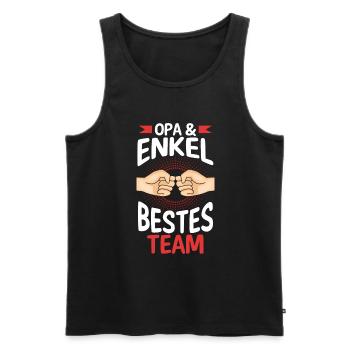 Großvater Opa und Enkel - Männer Premium Bio Tank Top - Schwarz - Vorne - Michal (187cm)