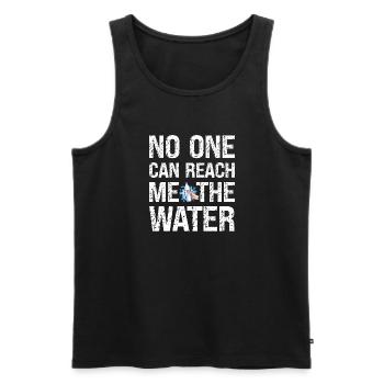 Denglisch Niemand Kann Mir Das Wasser Reichen - Männer Premium Bio Tank Top - Schwarz - Vorne - Michal (187cm)