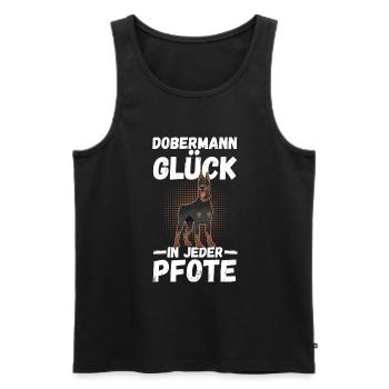 Hund Dobermann - Männer Premium Bio Tank Top - Schwarz - Vorne - Michal (187cm)