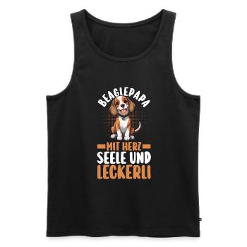 Chien Chien Papa Père BeaglePapa Beagle - Débardeur bio Premium Homme - noir - Devant - Michal (187cm)
