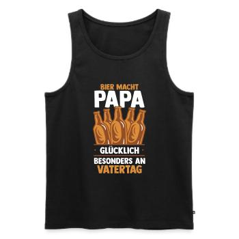 Papa Bière Père Fête des Pères - Débardeur bio Premium Homme - noir - Devant - Michal (187cm)