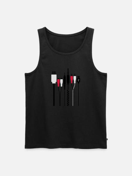Audio et connecteurs d'alimentation - Débardeur bio Premium Homme - noir