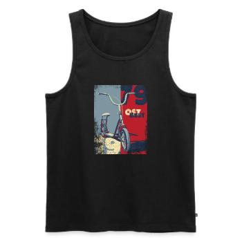 KINDER Roller DDR - Männer Premium Bio Tank Top - Schwarz - Vorne - AI Model Male 178 light (178cm)