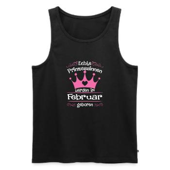 Février - anniversaire - princesse 2 - Débardeur bio Premium Homme - noir - Devant - Michal (187cm)