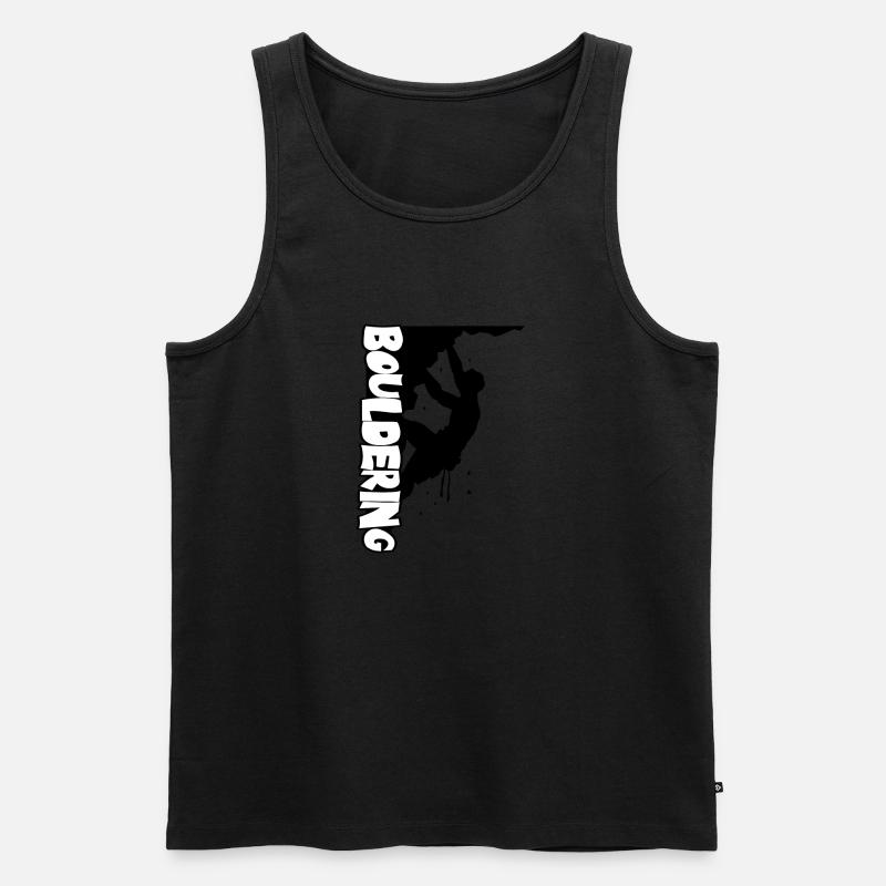 Bouldering Print - Männer Premium Bio Tank Top - Schwarz
