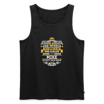 MIKE - Männer Premium Bio Tank Top - Schwarz - Vorne - AI Model Male 178 light (178cm)