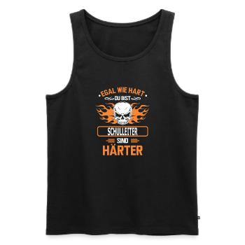 SCHULLEITER - Männer Premium Bio Tank Top - Schwarz - Vorne - Michal (187cm)