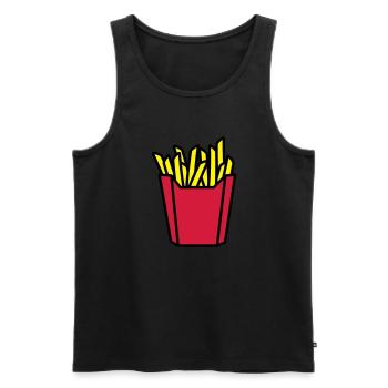 fastfood_french_fries_3c - Men's Premium Organic Tank Top - black - Front - AI Model Male 178 light (178cm)