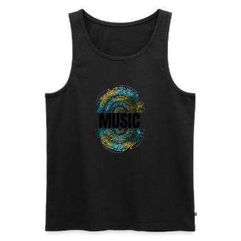 Music - Männer Premium Bio Tank Top - Schwarz - Vorne - Michal (187cm)