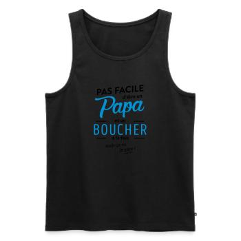 Papa boucher - Débardeur bio Premium Homme - noir - Devant - Michal (187cm)