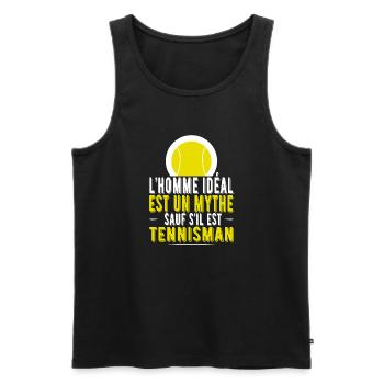 Homme idéal tennismen t-shirt cadeau - Débardeur bio Premium Homme - noir - Devant - Michal (187cm)