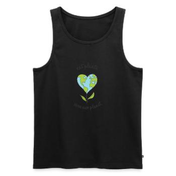 eat plants save our planet - Männer Premium Bio Tank Top - Schwarz - Vorne - AI Model Male 178 light (178cm)