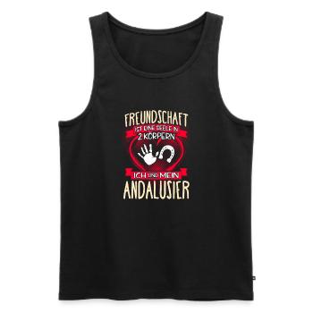 ANDALUSIER - 3 - Männer Premium Bio Tank Top - Schwarz - Vorne - Michal (187cm)