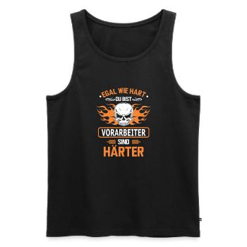 VORARBEITER - Männer Premium Bio Tank Top - Schwarz - Vorne - AI Model Male 178 light (178cm)
