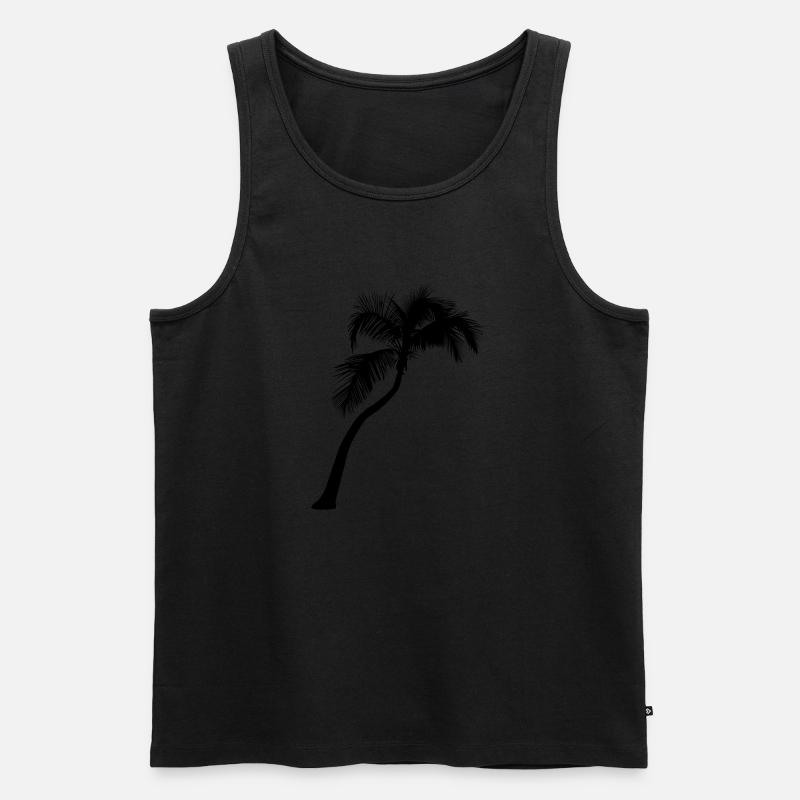 Palme - Männer Premium Bio Tank Top - Schwarz
