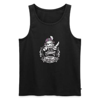 Pretty Pirate s/w - Männer Premium Bio Tank Top - Schwarz - Vorne - Michal (187cm)