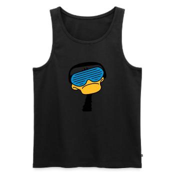 dj_duck - Débardeur bio Premium Homme - noir - Devant - Michal (187cm)