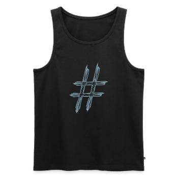 hashtag # - Männer Premium Bio Tank Top - Schwarz - Vorne - AI Model Male 178 light (178cm)