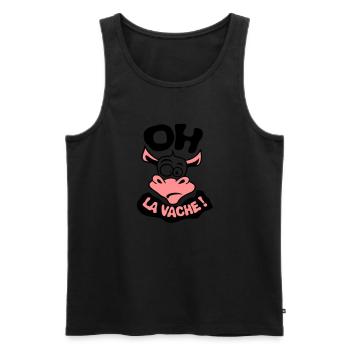 oh Kuh Begriff Zitat exclamat - Männer Premium Bio Tank Top - Schwarz - Vorne - AI Model Male 178 light (178cm)