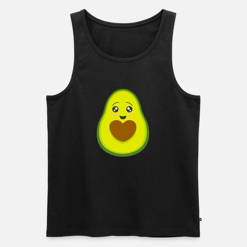 Avocado - Männer Premium Bio Tank Top - Schwarz