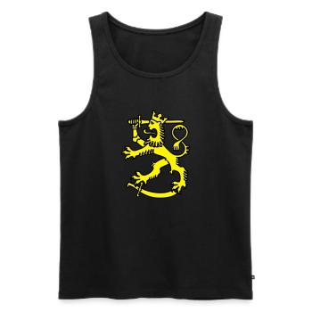 symbole finlandais drapeau au lion de Finlande - Débardeur bio Premium Homme - noir - Devant - Michal (187cm)