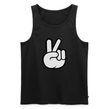 Peace Zeichen Hand Frieden Cool - Männer Premium Bio Tank Top - Schwarz - Vorne - AI Model Male 178 light (178cm)
