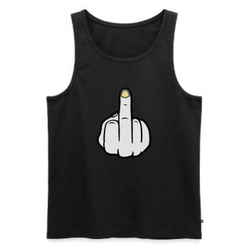 mittelfinger_colors - Männer Premium Bio Tank Top - Schwarz - Vorne - Michal (187cm)