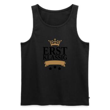 Erstklassig Krone - Männer Premium Bio Tank Top - Schwarz - Vorne - Michal (187cm)