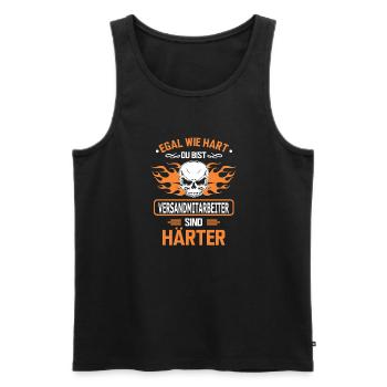 versandmitarbeiter - Männer Premium Bio Tank Top - Schwarz - Vorne - Michal (187cm)